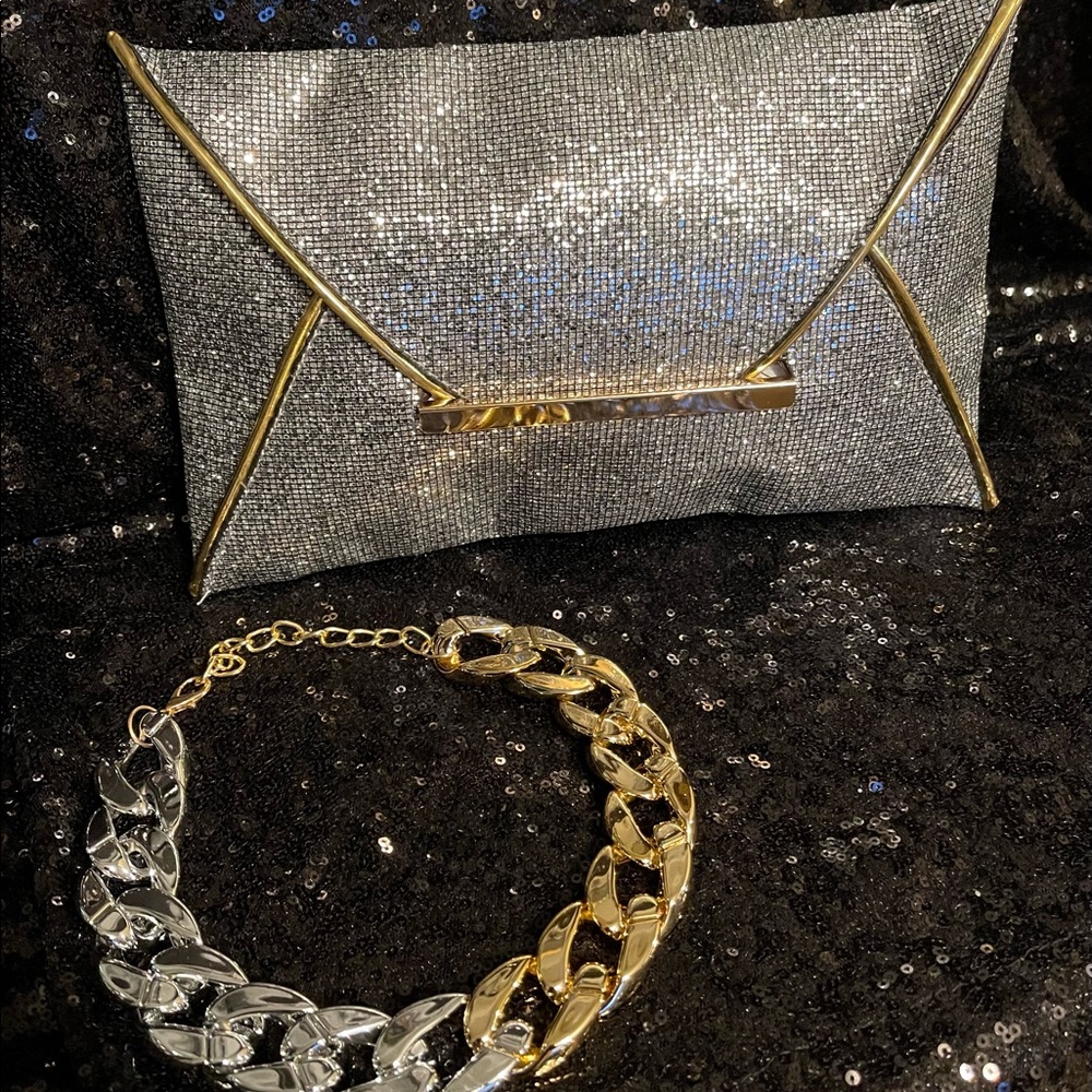 Envelope clutch with necklace